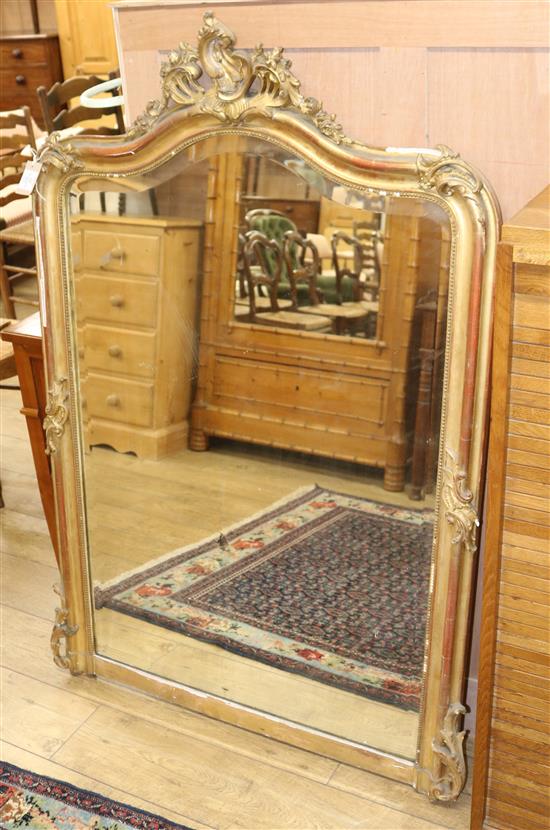 A Louis XV style gilt mirror W.96cm